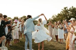 Bride and Groom Dance for Wedding Guests