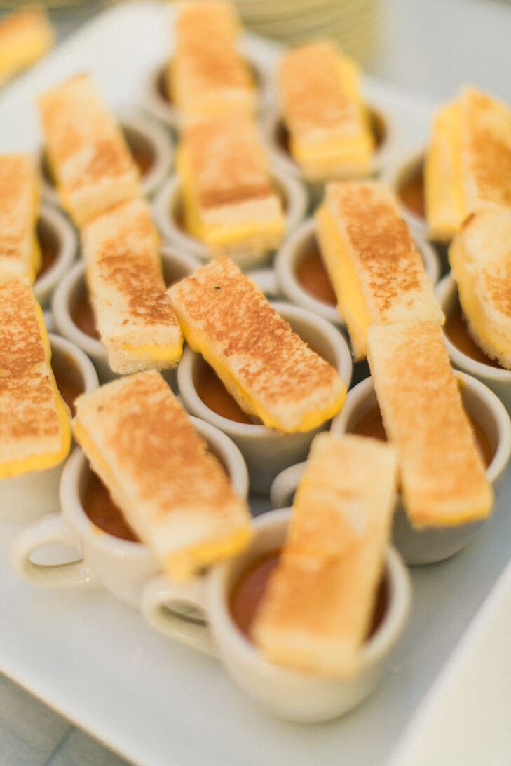 Soup Shooters with Grilled Cheese Bites