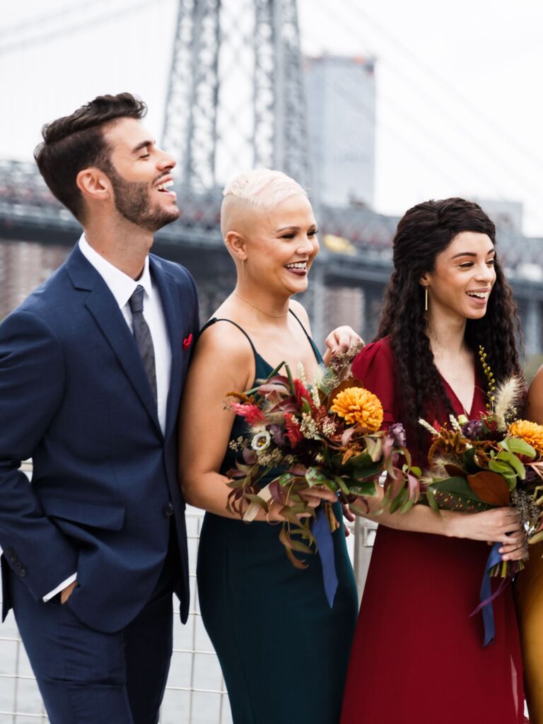 Bridesmaid half updo braids