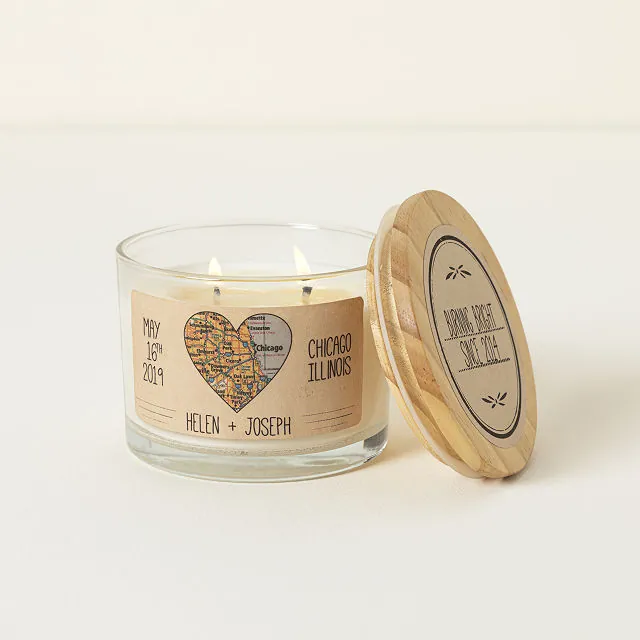Anniversary Map Candle from Uncommon Goods for the best 16th wedding anniversary gift