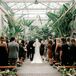 Bride Walking Down the Aisle Escorted By Mom and Dad, Industrial Greenhouse