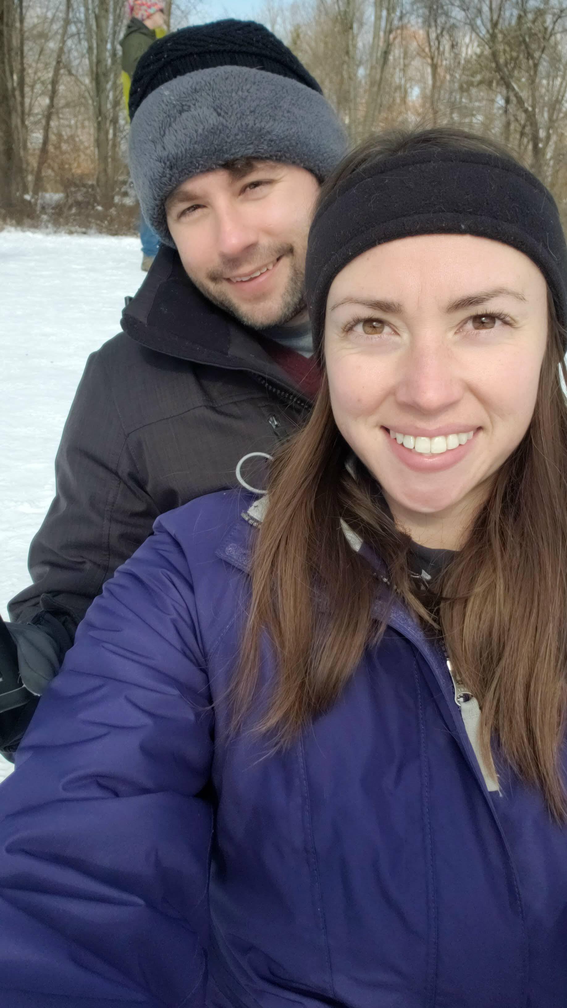 Alex's first time snow sledding!