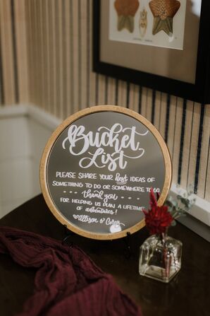 Wedding Signage and Calligraphy on a Mirror