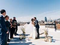 couple rooftop brooklyn wedding covid-19 coronavirus