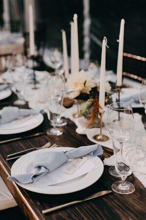 Rustic Place Setting with Taper Candles