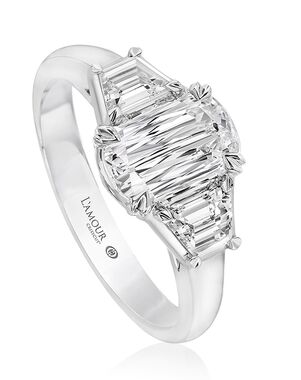 Christopher Designs Elegant Emerald, Oval Cut Engagement Ring