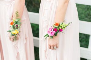 Pink and Green Bridesmaid Corsage
