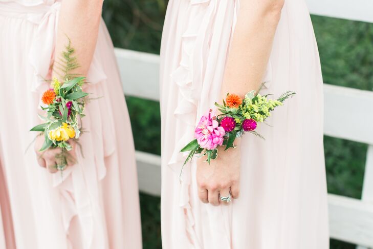 Pink and Green Bridesmaid Corsage