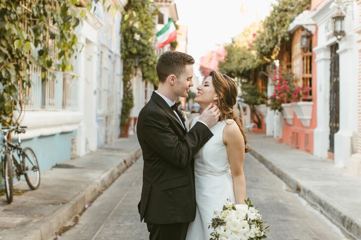Bride and Groom in Cartagena, Colombia