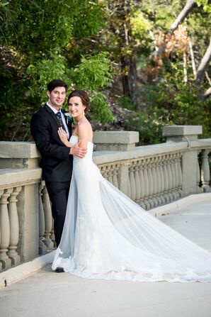 Pronovias Wedding Dress With Sheer Chapel Train