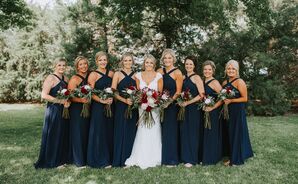 Navy Criss-Cross Halter Bridesmaid Dresses