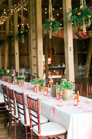 Country Barn Reception with Chiavari Chairs