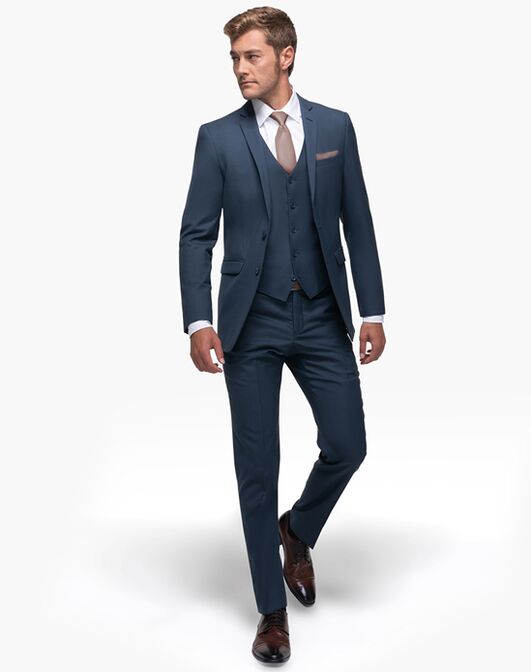 Generation Tux Slate Blue Notch Lapel Suit Blue Tuxedo - 3