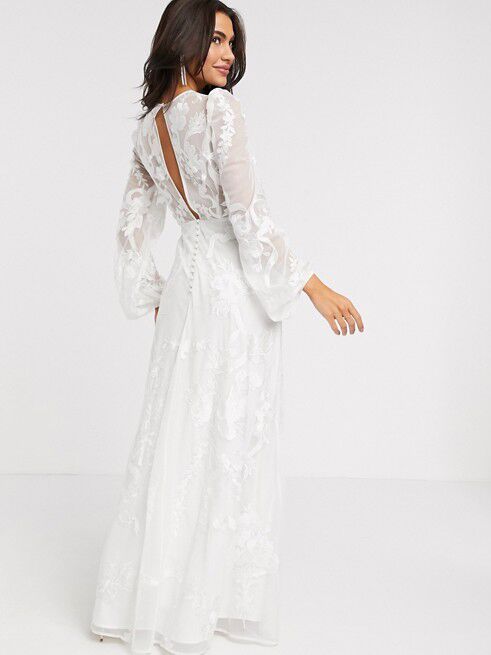 ASOS Edition embroidered long-sleeve wedding dress
