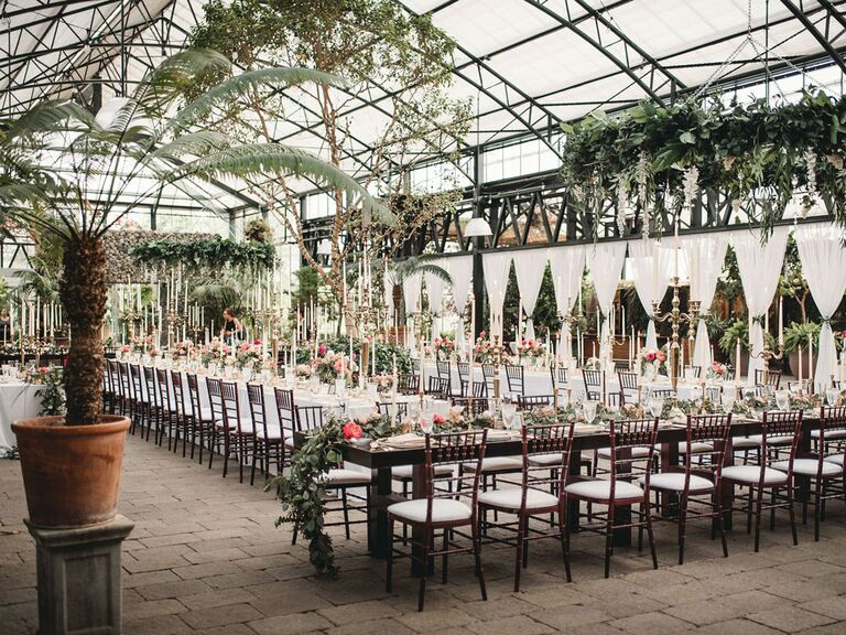 Lush wedding reception space