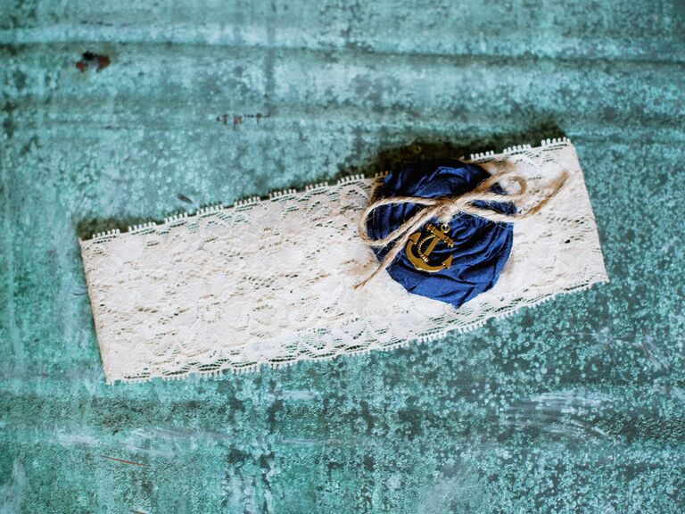 Nautical wedding garter