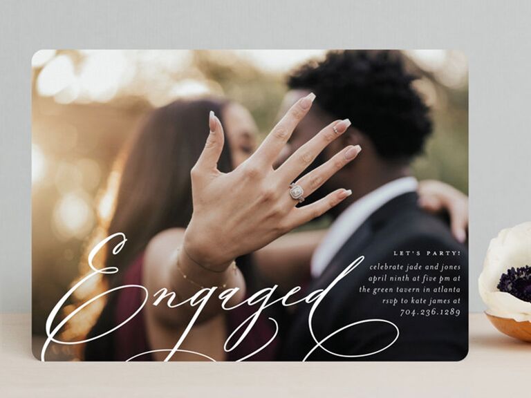 Engagement party invitation with photo