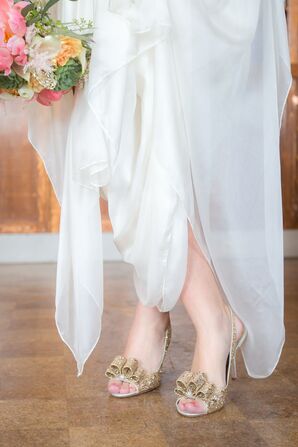 Kate Spade Gold Glitter Heels