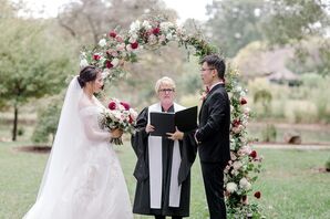 Vow Exchange During Wedding at the University of Illinois