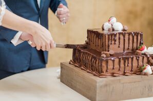 Tiered Chocolate-Strawberry Groom's Cake