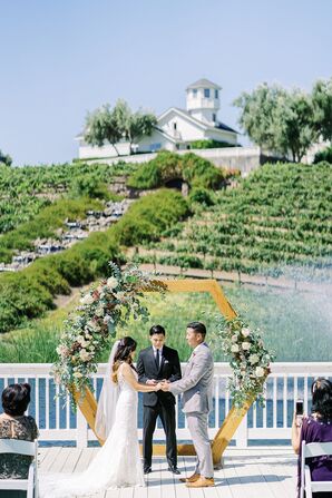 Wedding Ceremony at Leal Vineyards in Hollister,  California