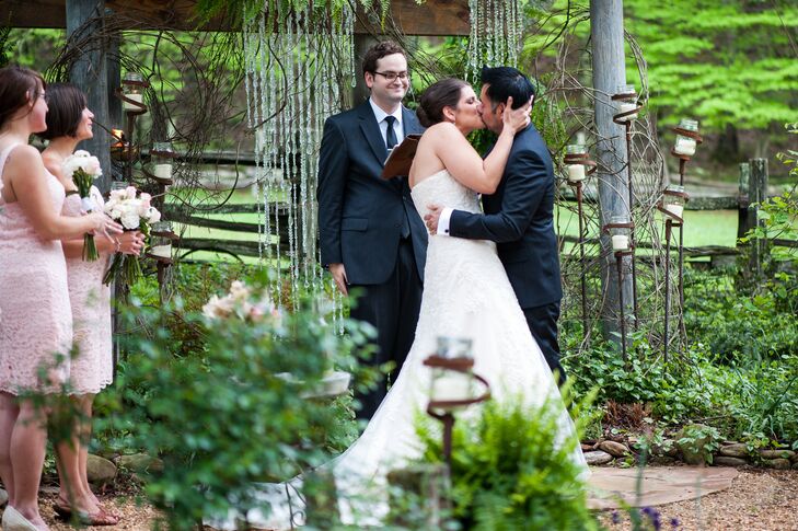 First Kiss Surrounded by Greenery