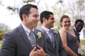 Gray Suit and Hydrangea Boutonniere