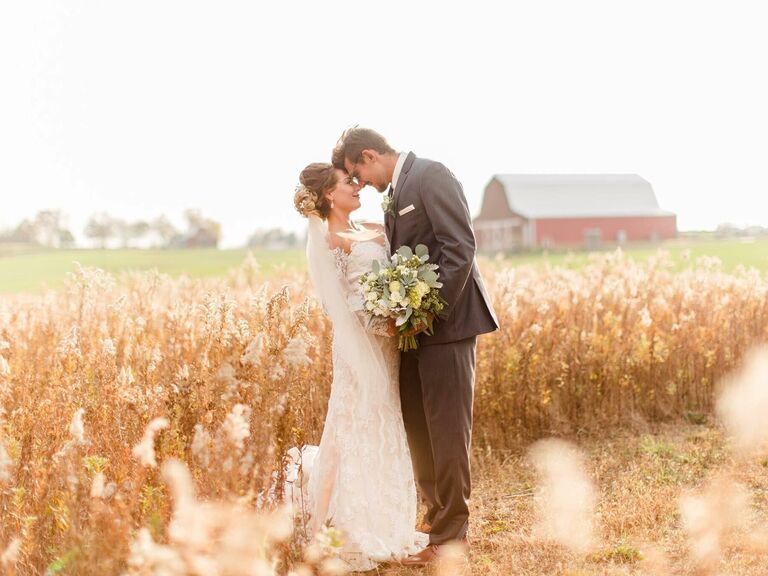 Bride and Groom Tower Hill Barns Venue Illustration Guest Book for Wedding Guests