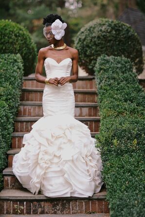 Strapless, Ruffled Rivini Mermaid Gown