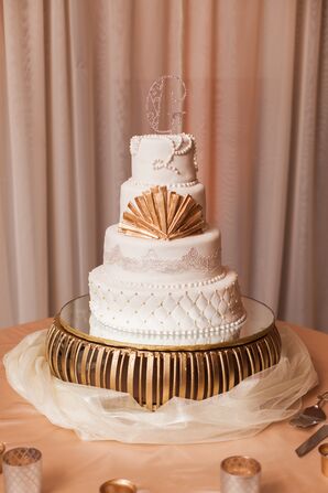 Art Deco-Inspired Fondant Wedding Cake