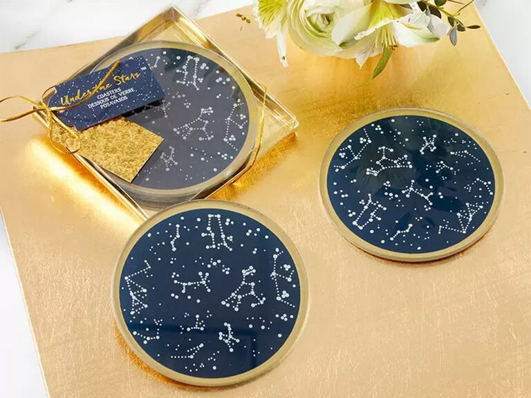 Constellation coaster wedding favors