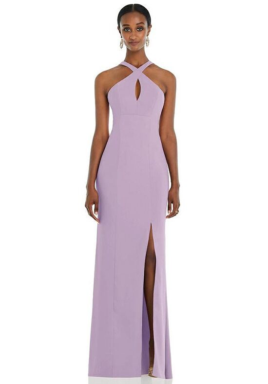 Dessy Group Criss Cross Halter Princess Line Trumpet Gown - 3093 Halter Bridesmaid Dress - 1