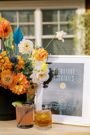 Retro-Inspired Wedding Signature Cocktail Sign