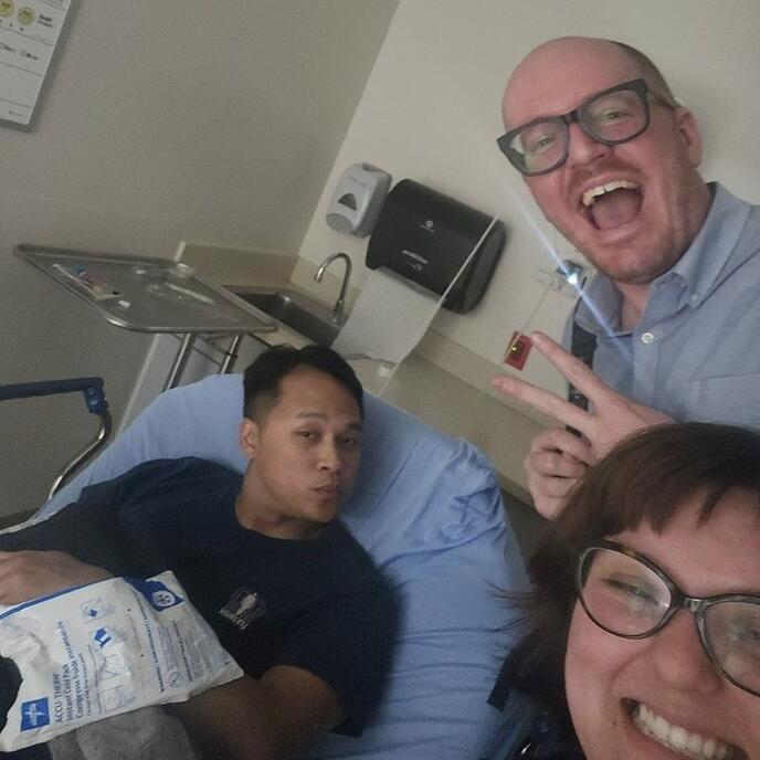 Picture of Sam & Katie take Danny to the Hospital
