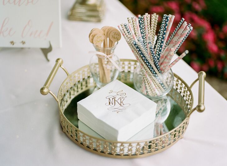 DIY Custom Monogrammed Cocktail Hour Napkins