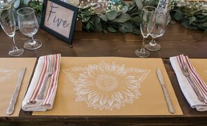 Stenciled FlowerPlacemats and Simple Place Setting