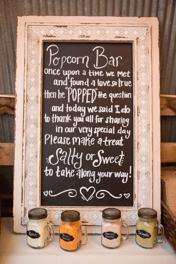 DIY Chalkboard Popcorn Bar Sign