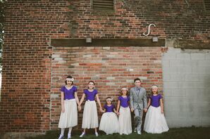 Junior Bridesmaids and Groomsman in Purple