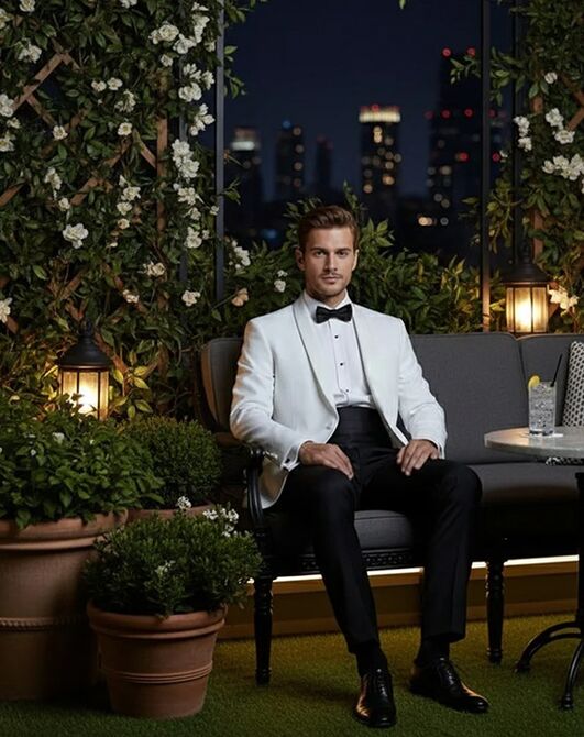 BLACKTIE BRENTWOOD White Wedding Tuxedo White Tuxedo - 5