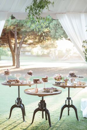 Dessert Tables Underneath Wedding Tent