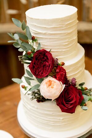 Lemon Cake with a Peony, Rose and Ranunculus
