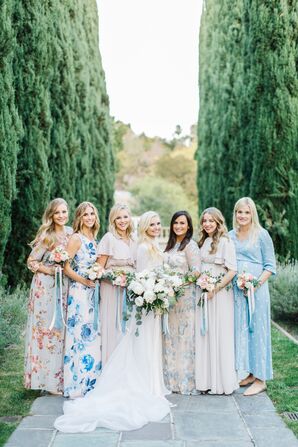 Bohemian Blue Bridesmaid Dresses