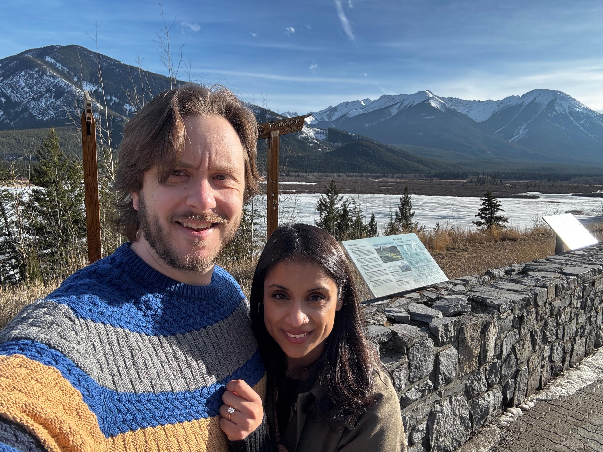 A selfie in Banff... taken in the midst of touring potential wedding venues. 