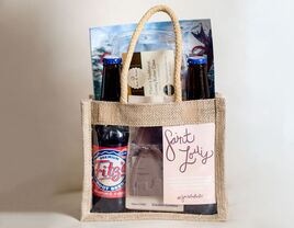 Saint Louis–themed welcome bags wedding