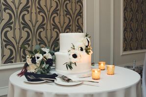 Two Tier White Wedding Cake