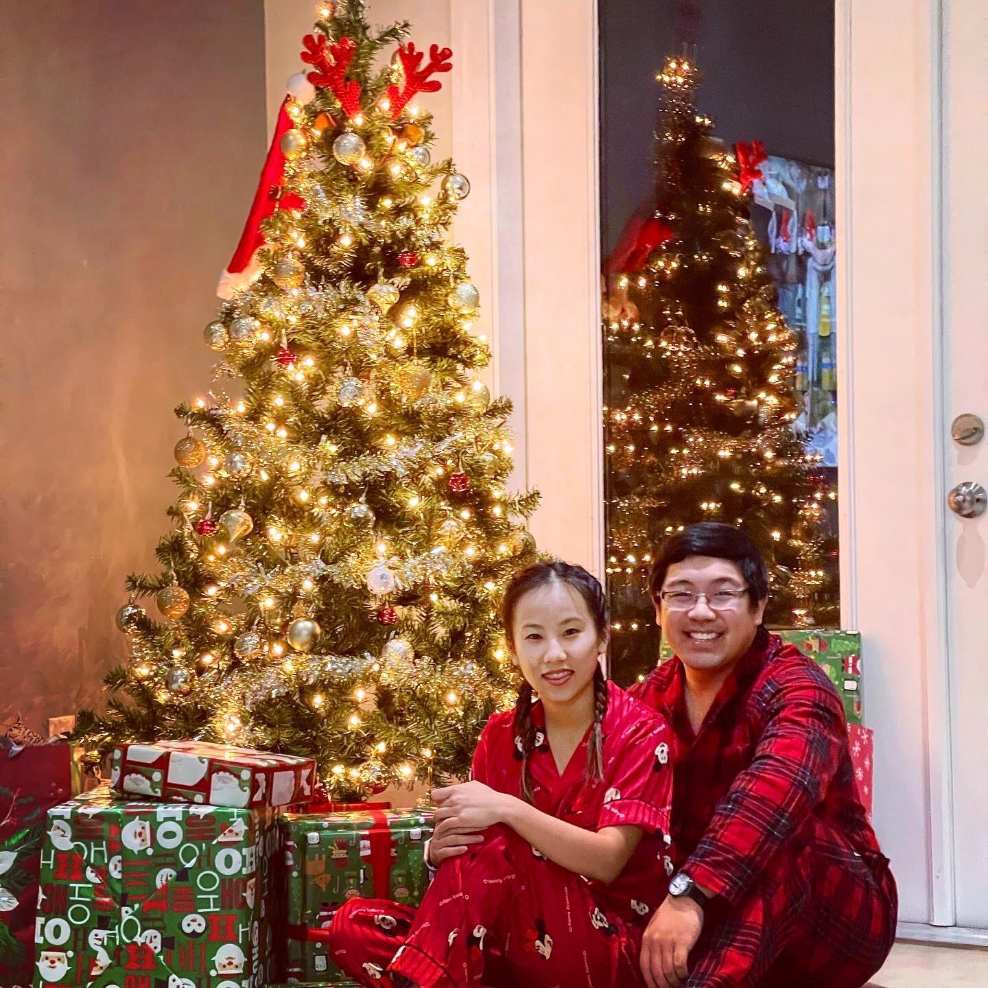 Their first official Christmas spent together! The first of many annual White Elephant pajama parties with their friends, it was just a few months prior that the two decided to be more public about their relationship.
