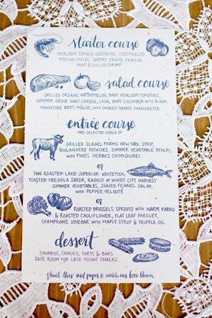 Custom-Printed, Recycled Paper Menu