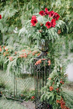 Vintage Iron Gate Altar with Greenery