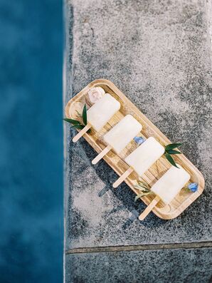 Popsicles at Poolside Wedding Rehearsal Dinner