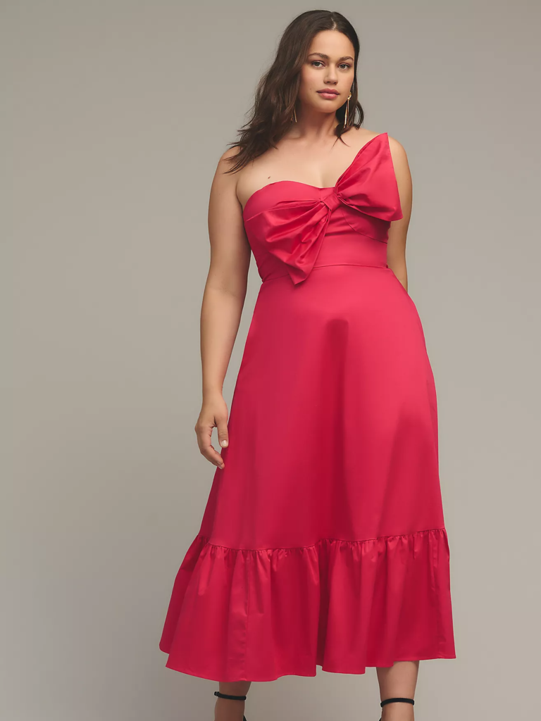 Pink plus size wedding guest dress from Hutch
